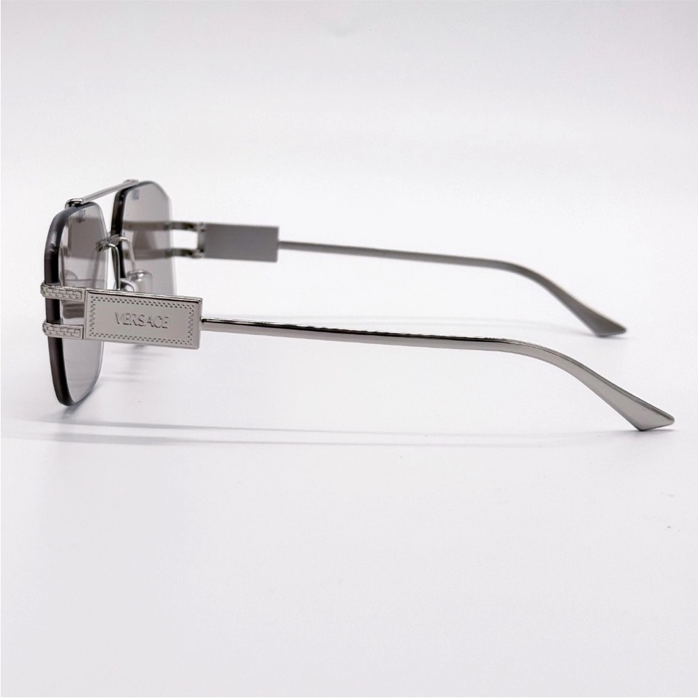 New Authentic Dramatic Silver Versace Sunglasses … - image 3
